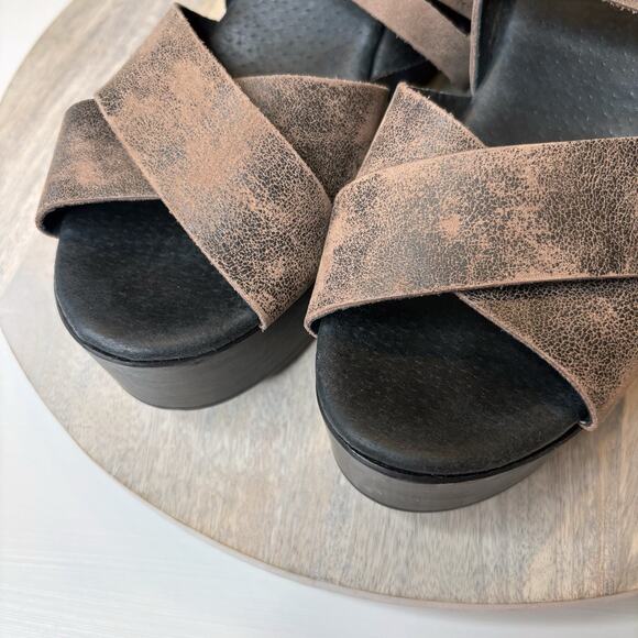 FreeBird By Steven Ali Women's Brown Leather Sandals Mules Shoes US Size 9 - Picture 12 of 13